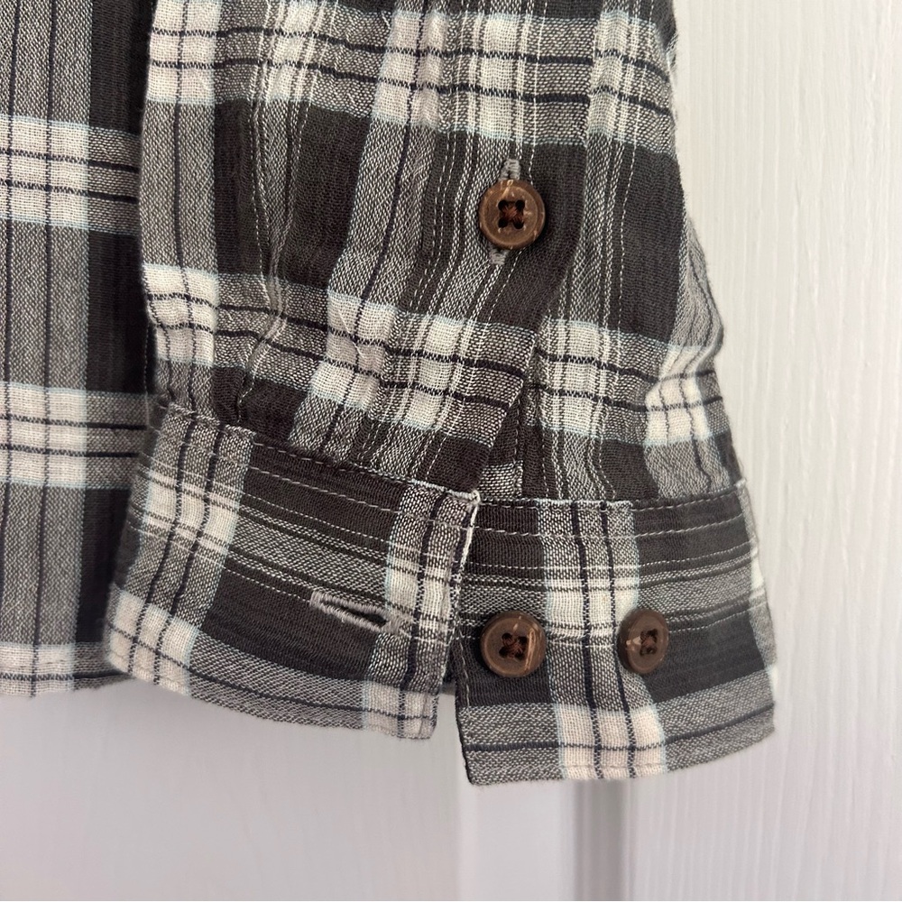 Patagonia Men's Long-Sleeved Steersman Boondocks Ink Black Plaid Shirt - Picture 5 of 7